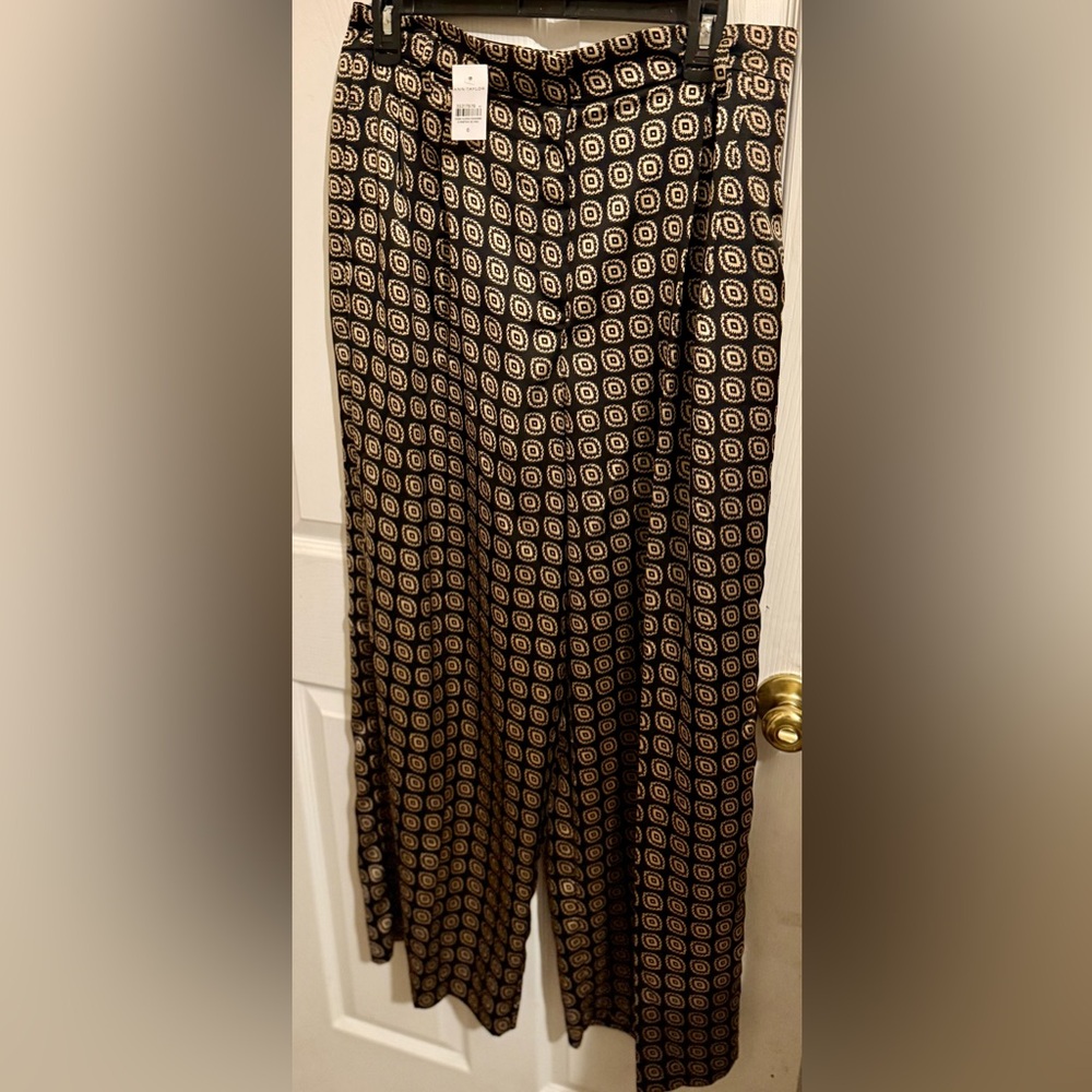 Ann Taylor Size 6 Medallion Print Wide Leg Pants NWT